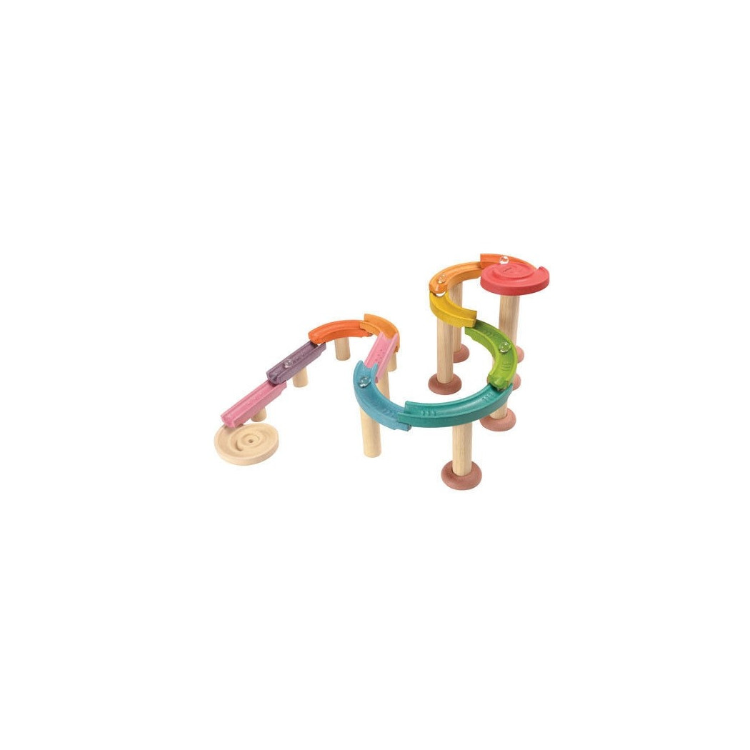 Drewniany kolorowy tor kulkowy kulodrom deluxe - Plan Toys - Montessori