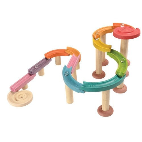 Drewniany kolorowy tor kulkowy kulodrom deluxe - Plan Toys - Montessori