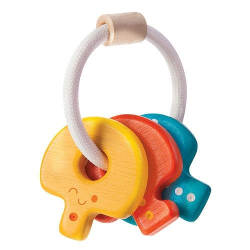 Drewniana grzechotka klucze - Plan Toys - Montessori