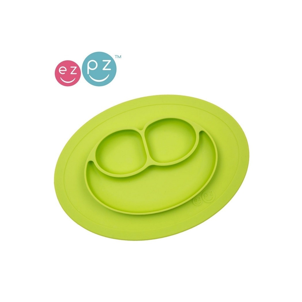 Mini Mat - Zielony - Silikonowy Talerzyk z podkładką 2w1 - EZPZ