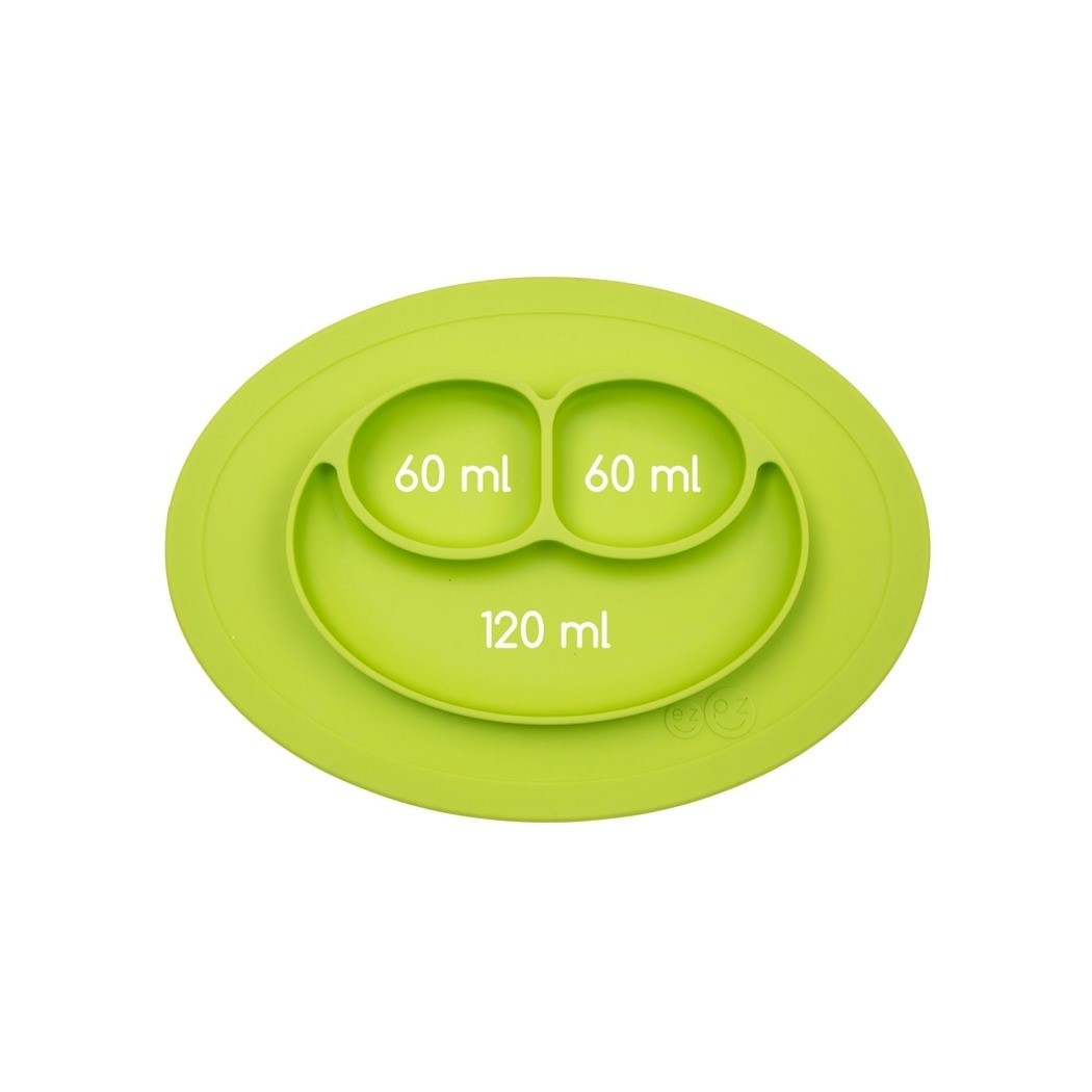 Mini Mat - Zielony - Silikonowy Talerzyk z podkładką 2w1 - EZPZ