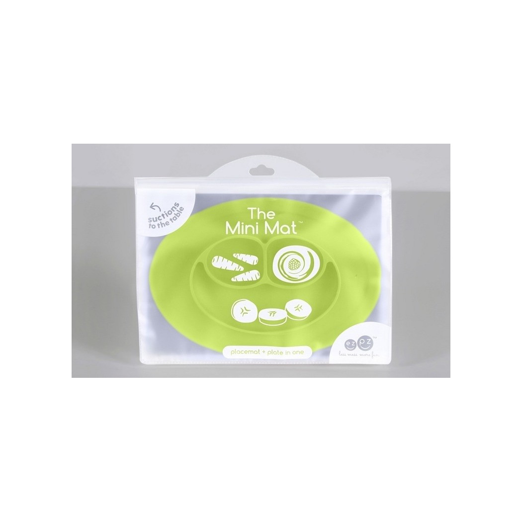 Mini Mat - Zielony - Silikonowy Talerzyk z podkładką 2w1 - EZPZ