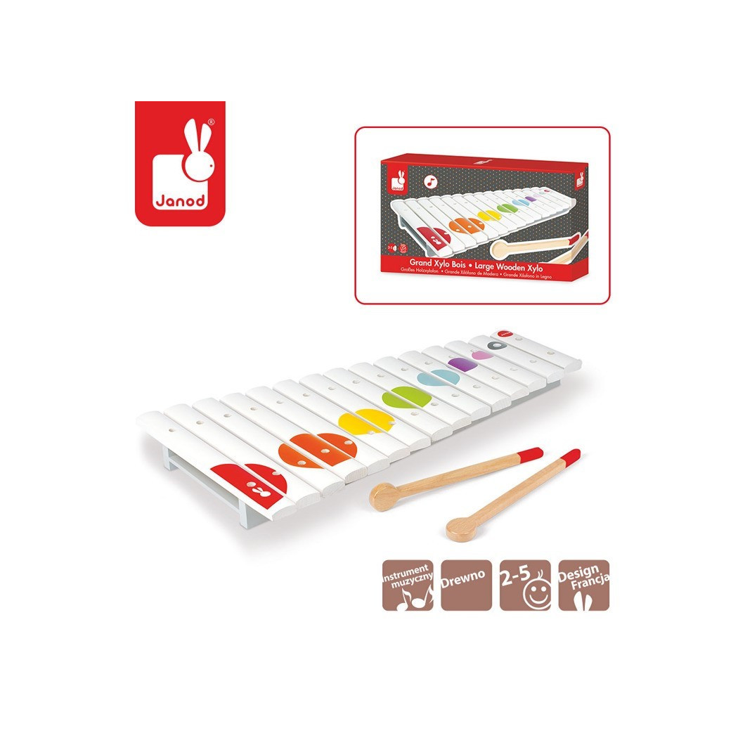 Cymbałki 15 tonów drewniane - Janod - Montessori