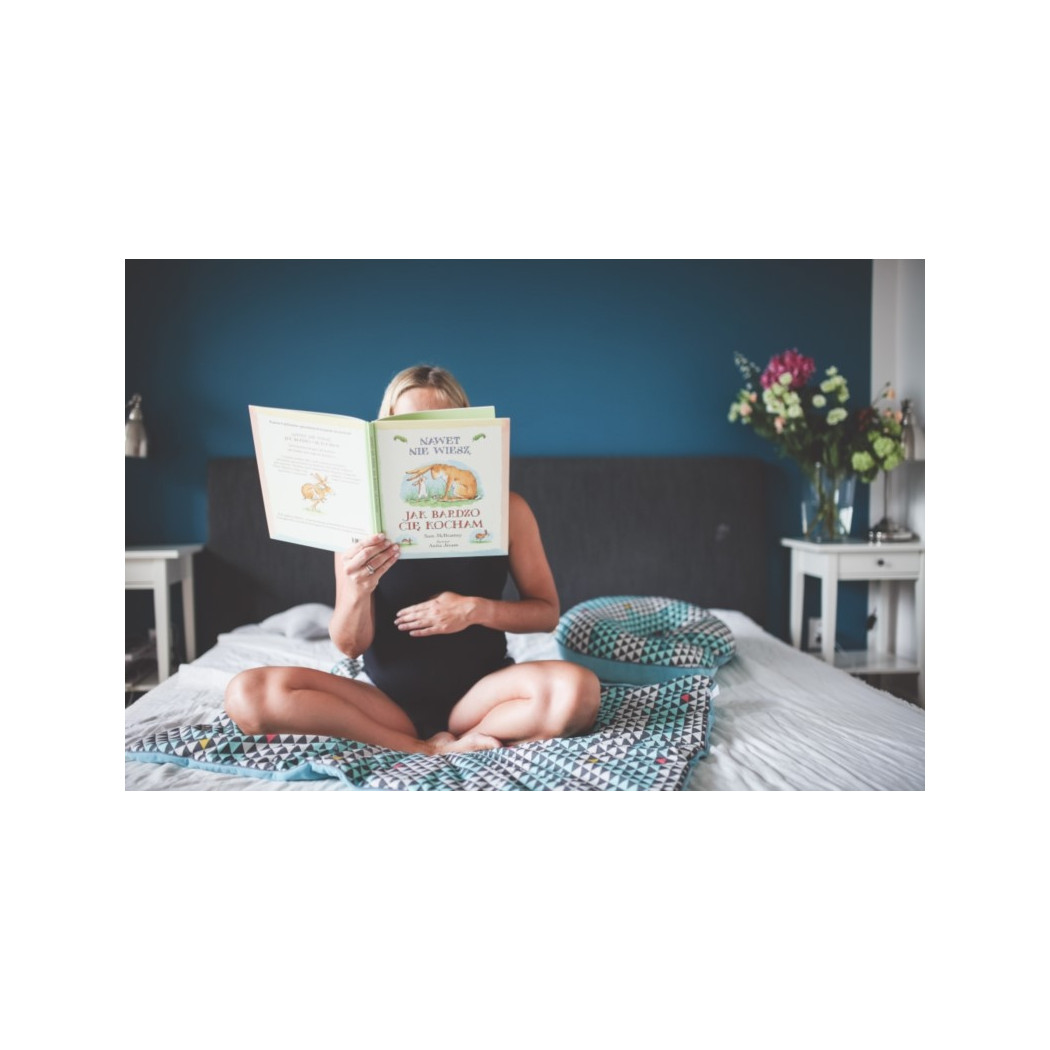 Duży ciepły kocyk Trójkąty & Turkusowy Welur 80 x 100 cm - Pink No More