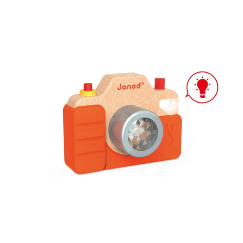 Drewniany aparat fotograficzny z dźwiękami - Janod - Montessori