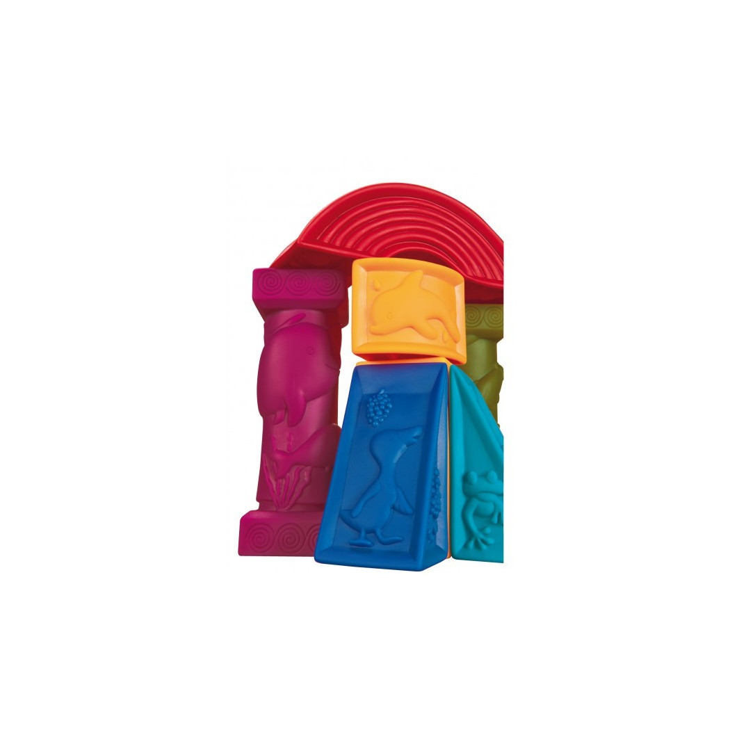 Bezpieczne klocki miękkie dla niemowląt - Elemenosqueeze - zestaw duży- BTOYS