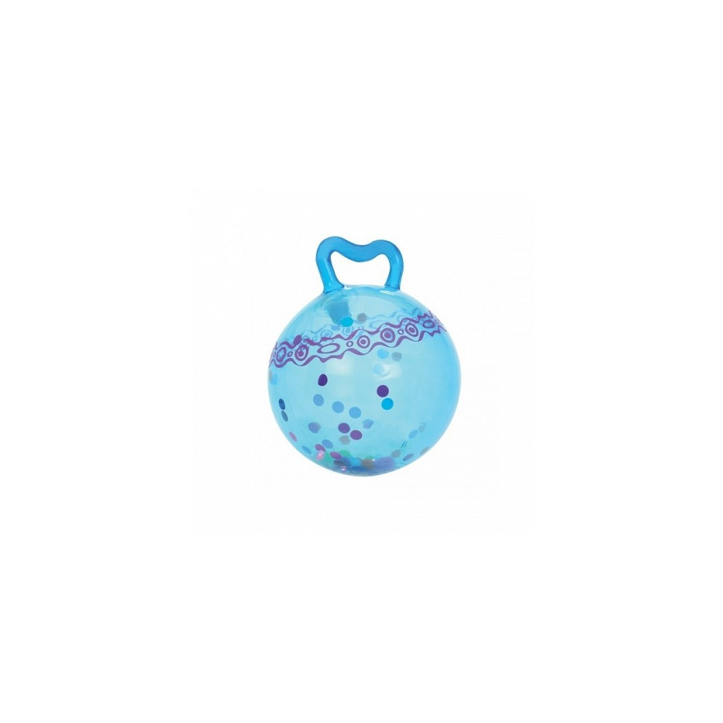 Piłka do skakania ze świecącymi kulkami w środku - niebieska - BTOYS