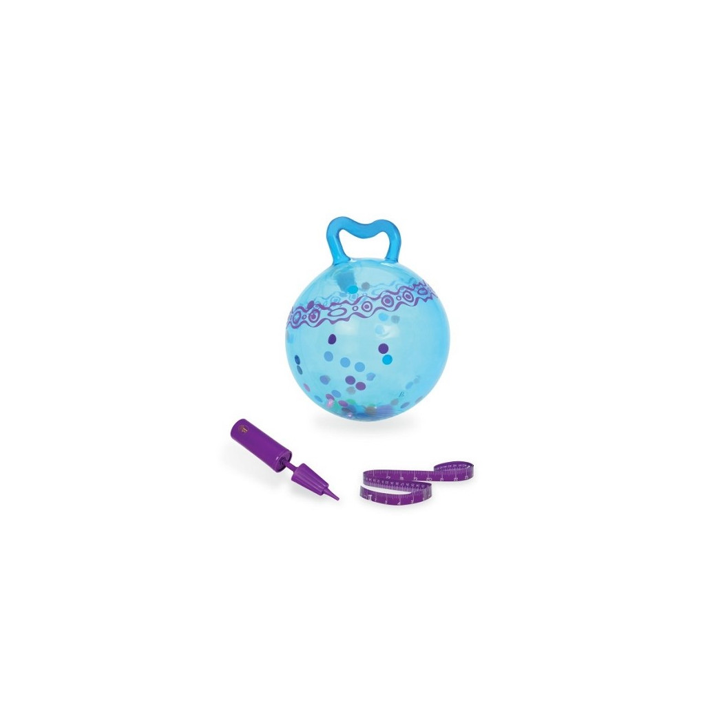 Piłka do skakania ze świecącymi kulkami w środku - niebieska - BTOYS