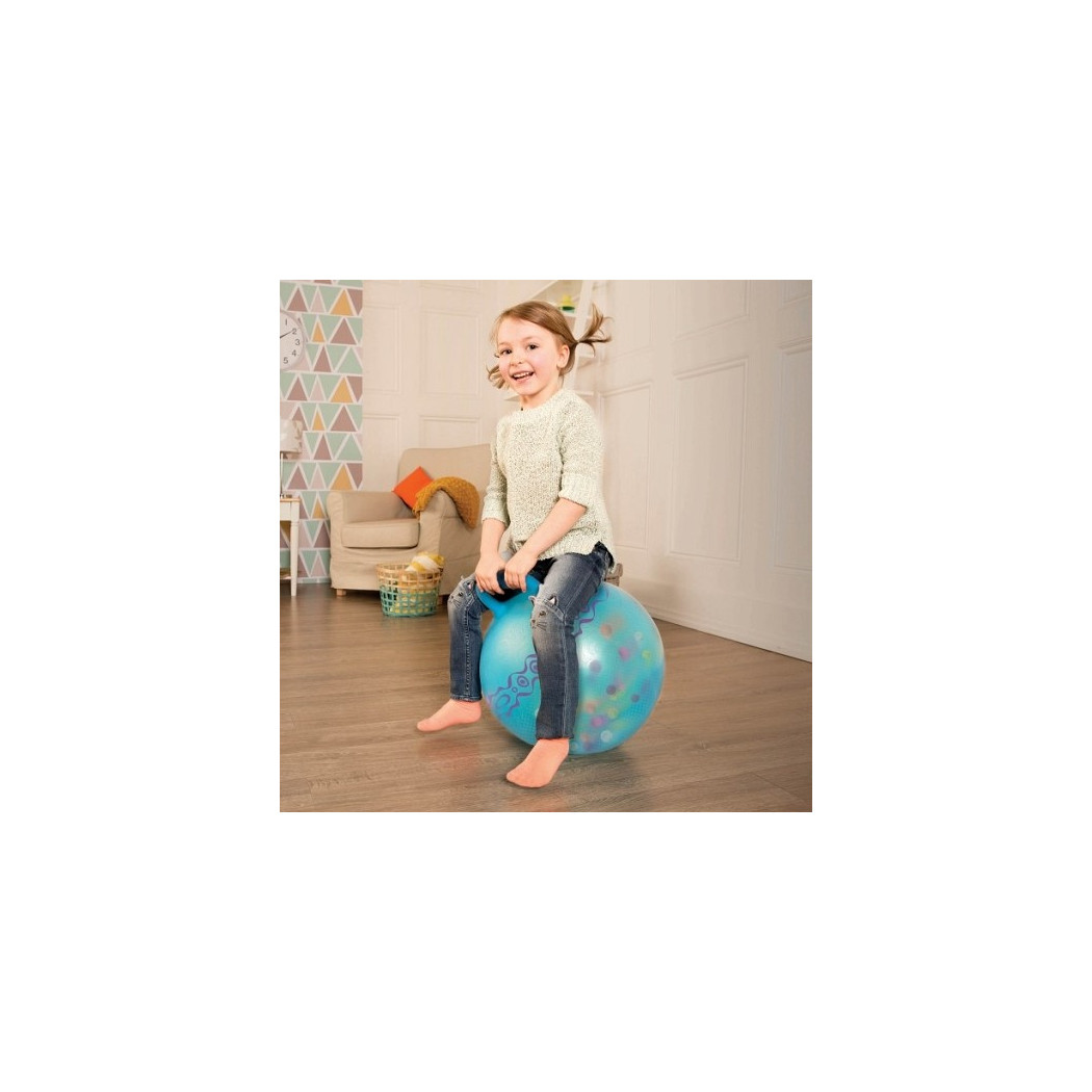 Piłka do skakania ze świecącymi kulkami w środku - niebieska - BTOYS