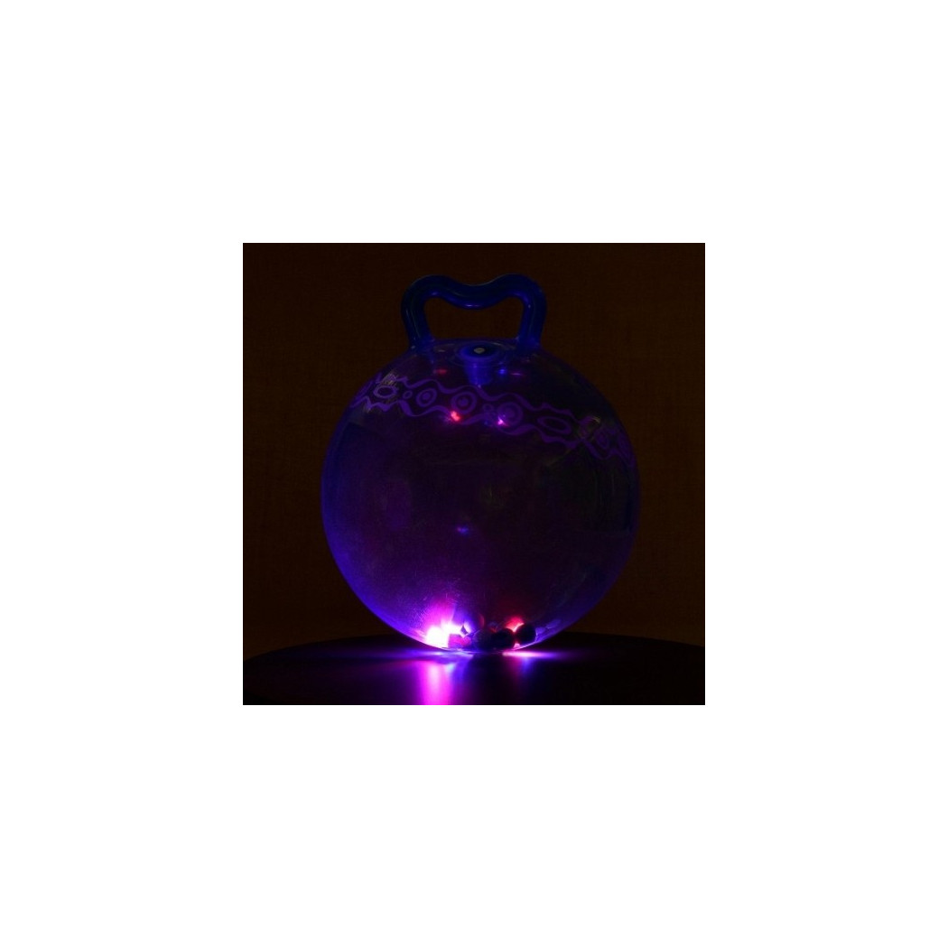 Piłka do skakania ze świecącymi kulkami w środku - niebieska - BTOYS