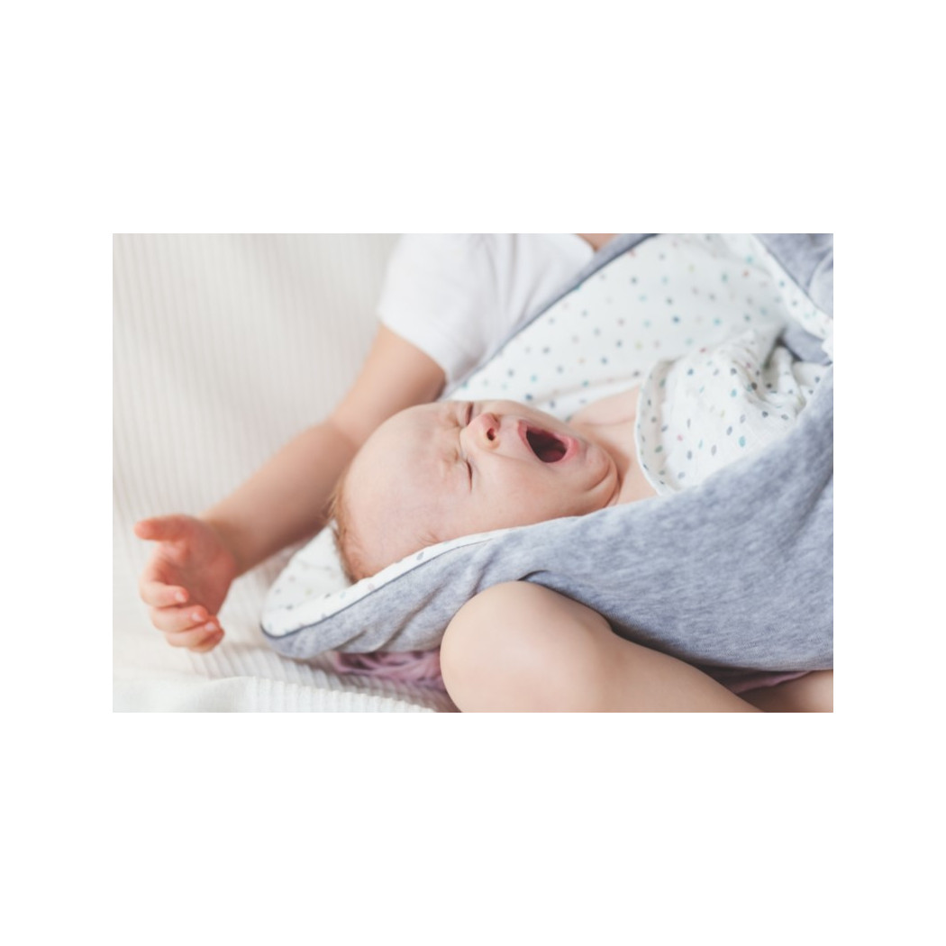 Rożek niemowlęcy - dots white & szary - wellur 3w1 - Pink No More