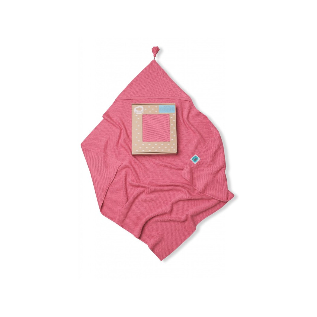 Różowy - Kocyk Bambusowy tkany z Kapturkiem - Pink No More