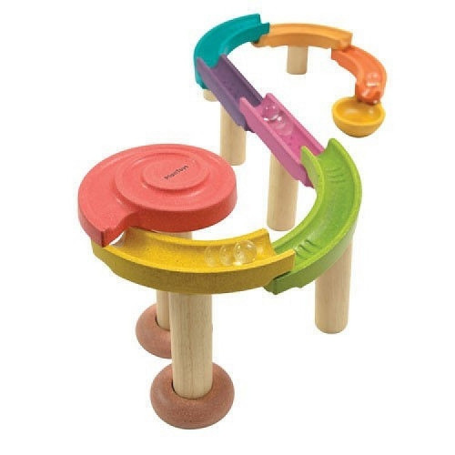 Drewniany kolorowy tor kulkowy kulodrom standard - Plan Toys - Montessori
