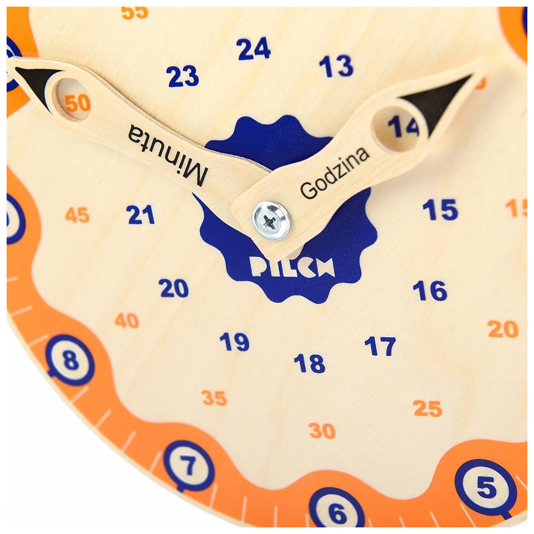 WYPRZEDAŻ Zegar Drewniany PILCH do nauki godzin