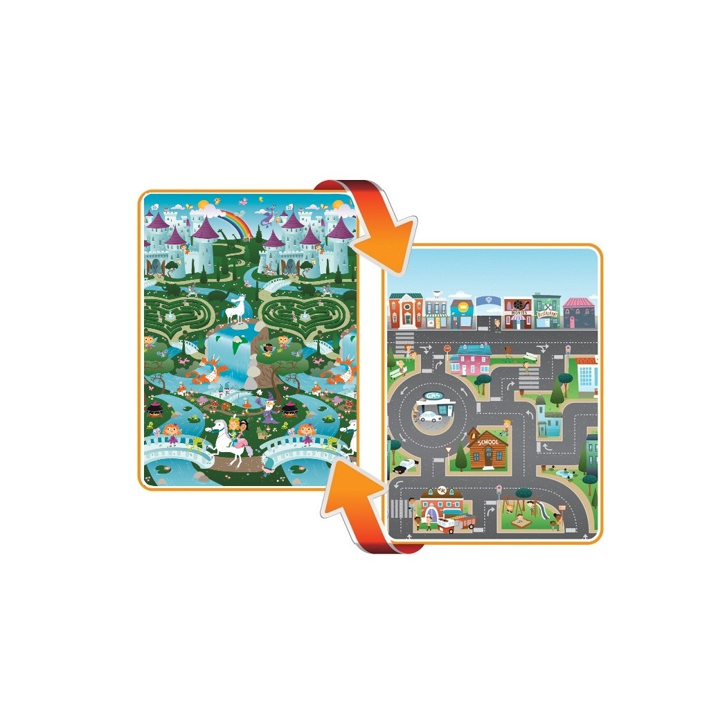 Mata dwustronna edukacyjna do zabawy - Fantasy/City - Kraina/Miasto -  Prince Lionheart