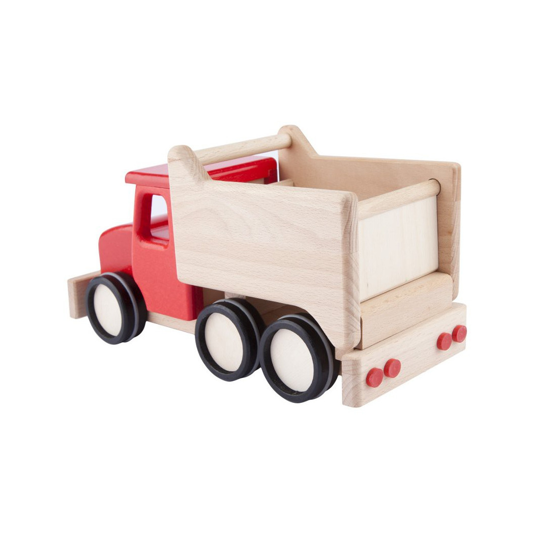 Duża drewniana wywrotka - Tipper - czerwona Lupo