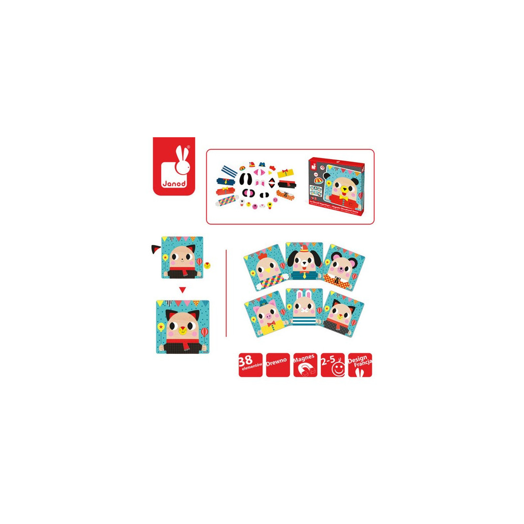 Układanka Drewniana Magnetyczna Zwierzątka - Janod