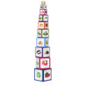Piramida zabaw - owoce inwazrywa - kartonowe klocki do nauki przez zabawę