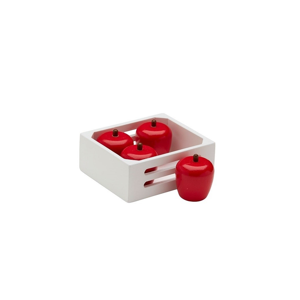 Skrzynka Z Jabłkami - Drewniane Jabłka - Owoce - Kids Concept - Montessori