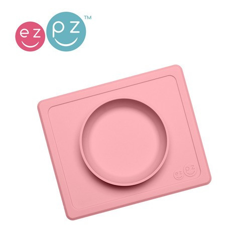 Mini Bowl - Pastelowy Róż - Mała Silikonowa miseczka z podkładką 2w1 - EZPZ