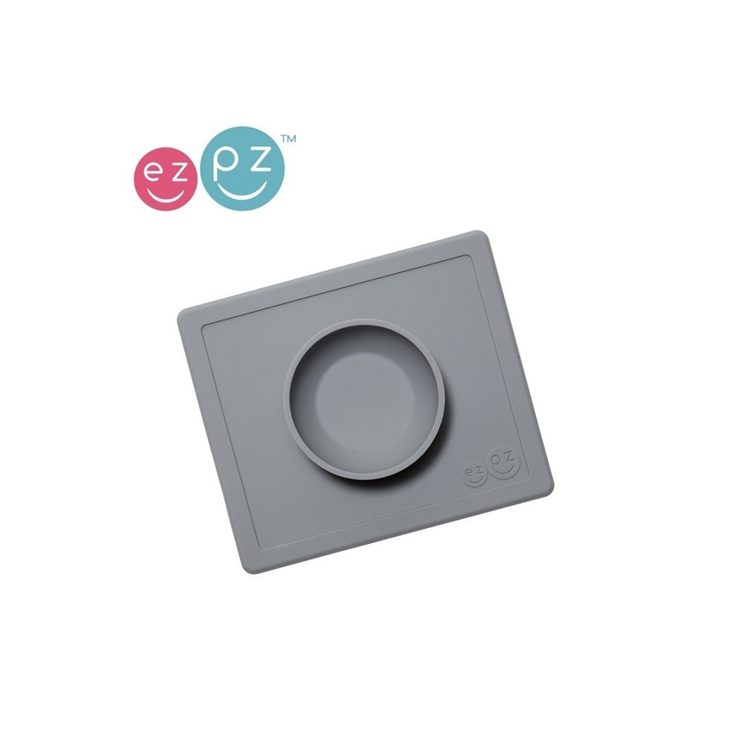 Mini Bowl - Szara - Mała Silikonowa miseczka z podkładką 2w1 - EZPZ