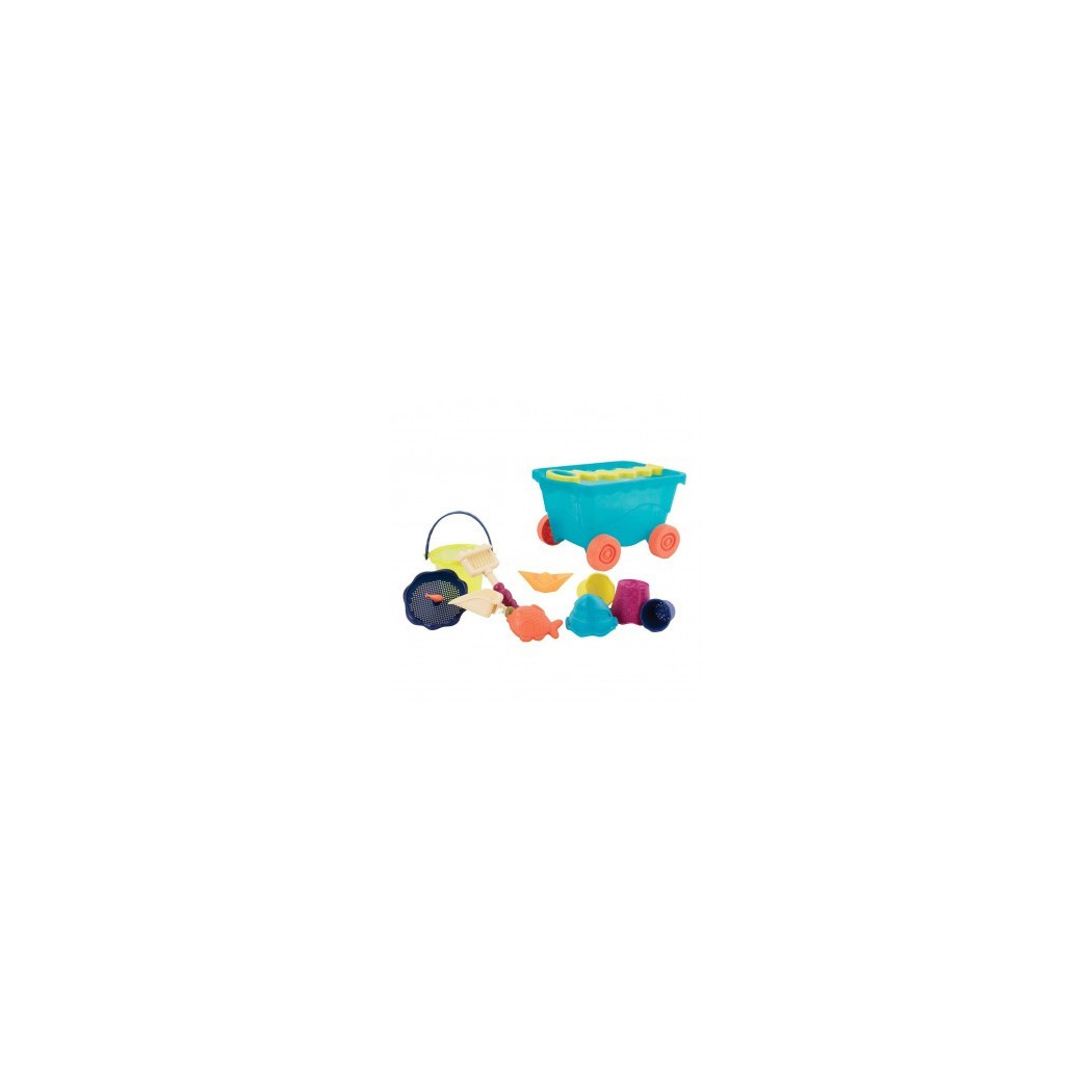 Niebieski Wózek - Wagon z akcesoriami plażowymi - Wavy-Wagon - BTOYS