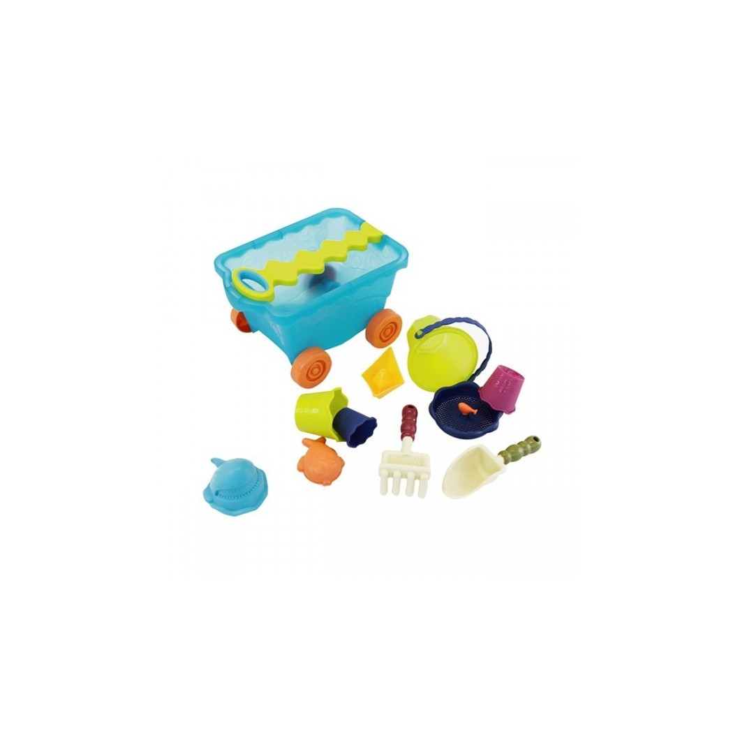 Niebieski Wózek - Wagon z akcesoriami plażowymi - Wavy-Wagon - BTOYS