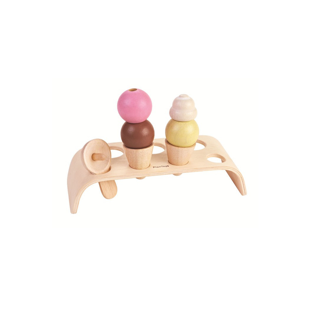 Pastelowa drewniana lodziarnia - Plan Toys - Montessori
