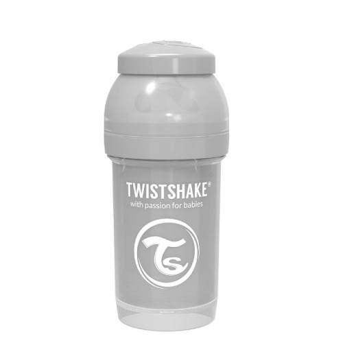 Antykolkowa butelka do karmienia, pastelowy szary 180ml - Twistshake