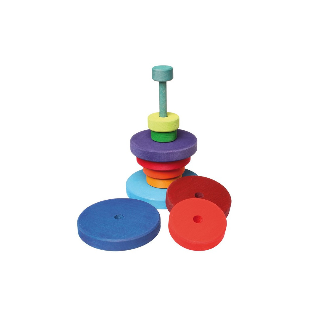 Duża kolorowa wieża stożkowa - Grimm's Grimms - Zabawka drewniana - Montessori