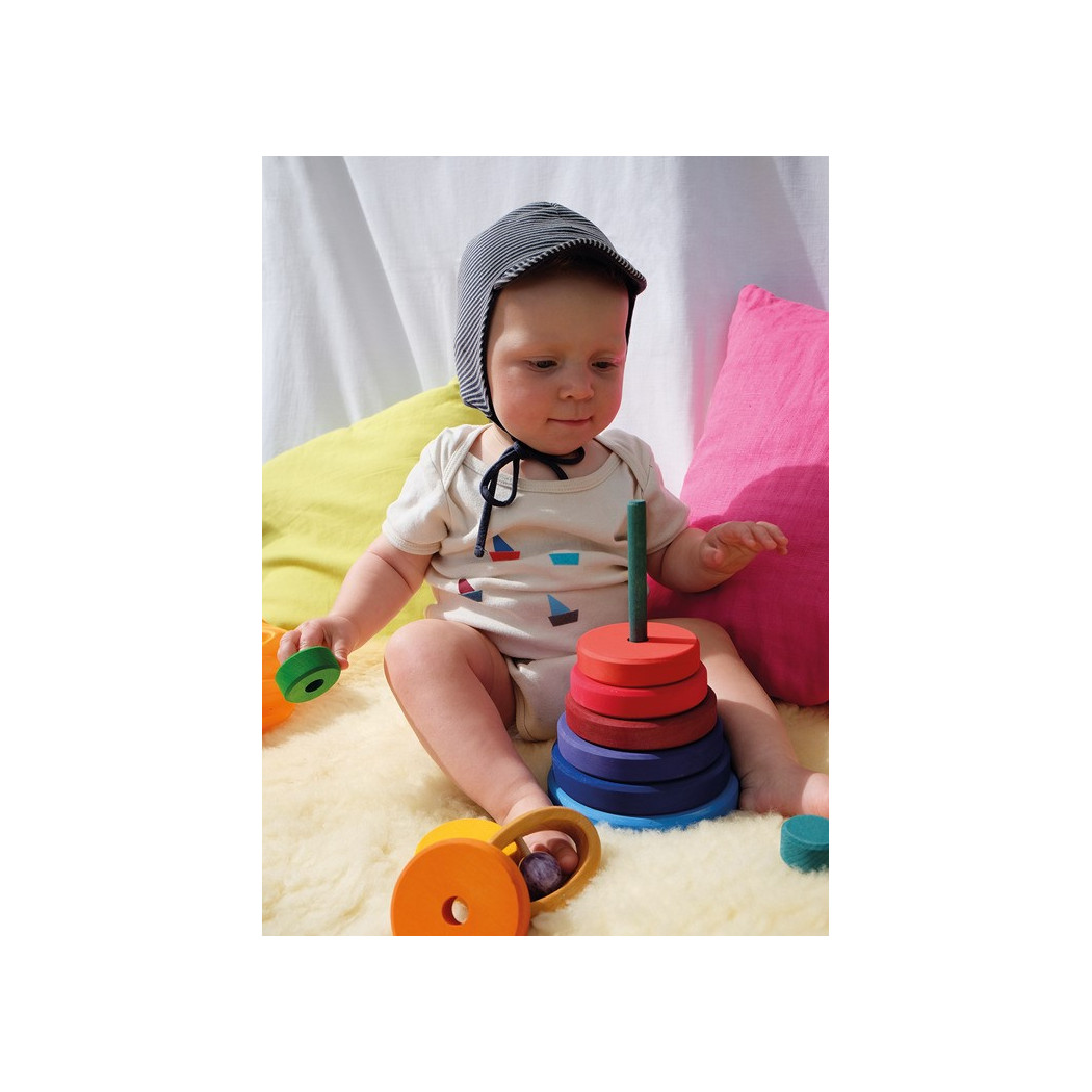 Duża kolorowa wieża stożkowa - Grimm's Grimms - Zabawka drewniana - Montessori