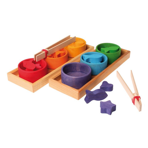 Tęczowe miseczki gra do sortowania 1+ - Grimm's Grimms - Zabawka drewniana - Montessori