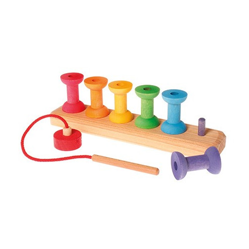Małe kolorowe szpulki 1+, Grimm's Grimms - Zabawka drewniana - Montessori