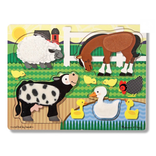 Puzzle Dotykowe Dotknij i Poczuj Zwierzęta z Farmy - Melissa & Doug - Montessori
