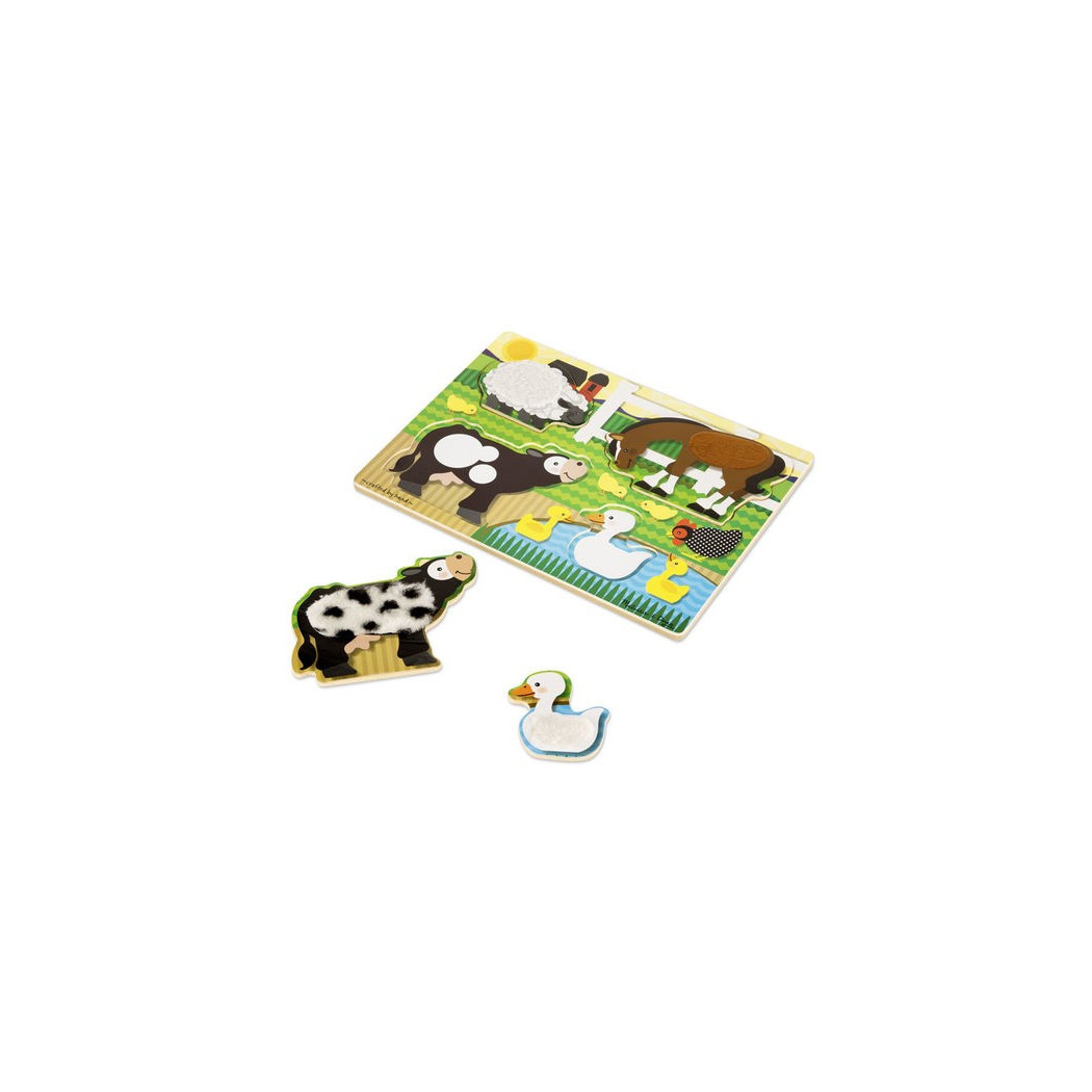 Puzzle Dotykowe Dotknij i Poczuj Zwierzęta z Farmy - Melissa & Doug - Montessori