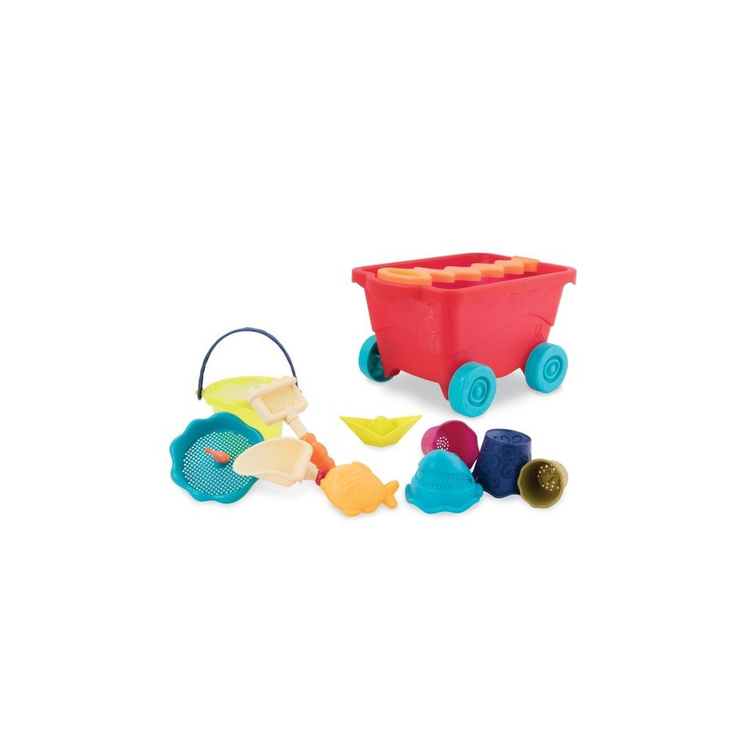 Pomarańczowy Wózek - Wagon z akcesoriami plażowymi do Piasku - Wavy-Wagon - BTOYS