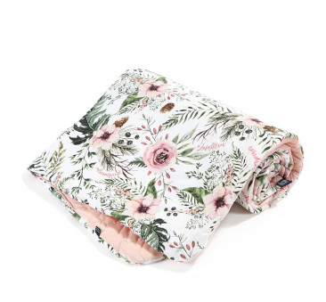 Narzutka Przedszkolaka - Wild Blossom & Powder Pink - 110x140 - La Millou - Velvet Collection