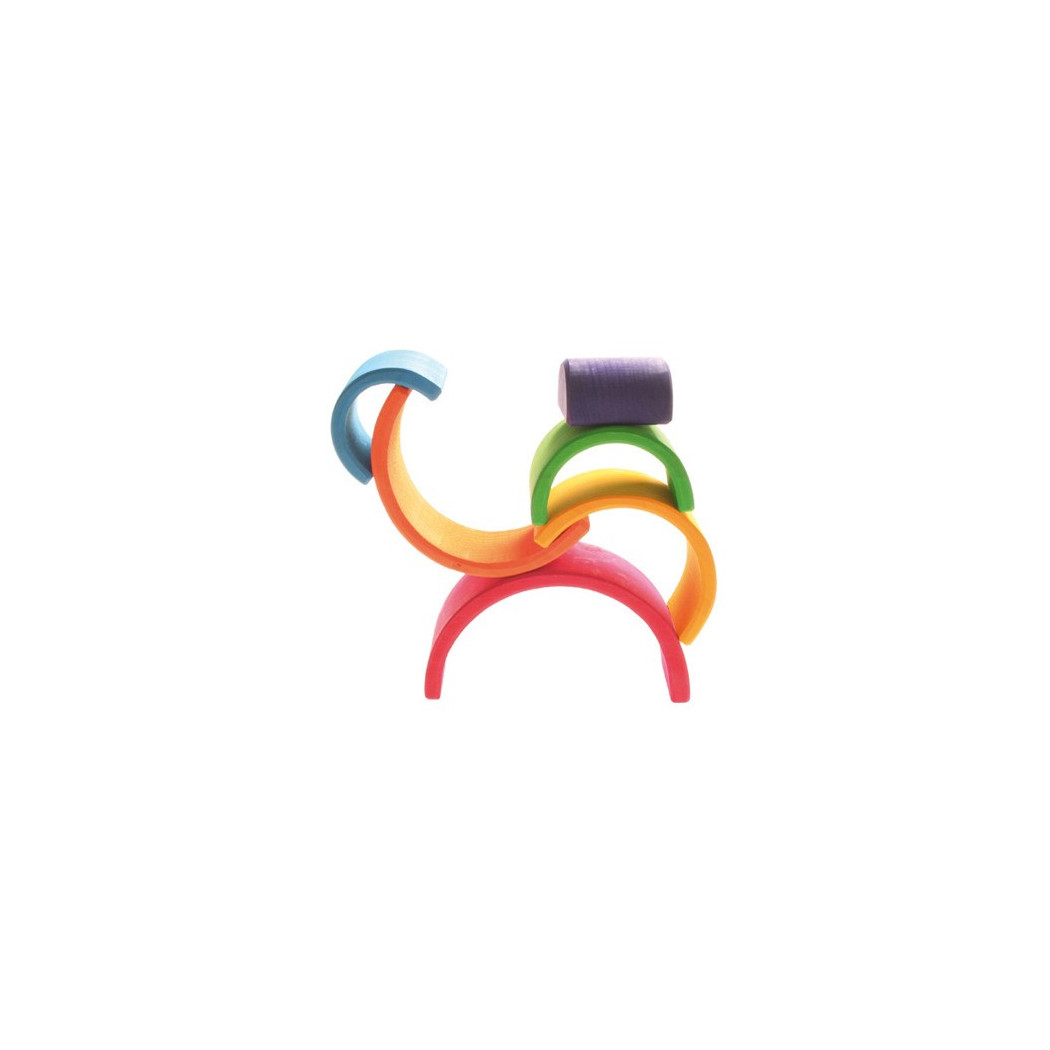 Kolorowa 6-elementowa tęcza - Grimm's Grimms - Zabawka drewniana - Montessori