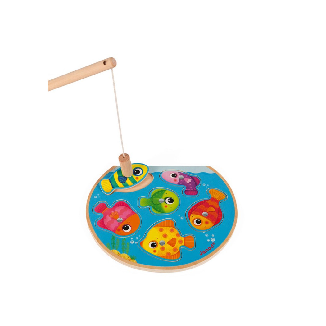 Puzzle z magnesami Szybkie Rybki z wedką - Janod