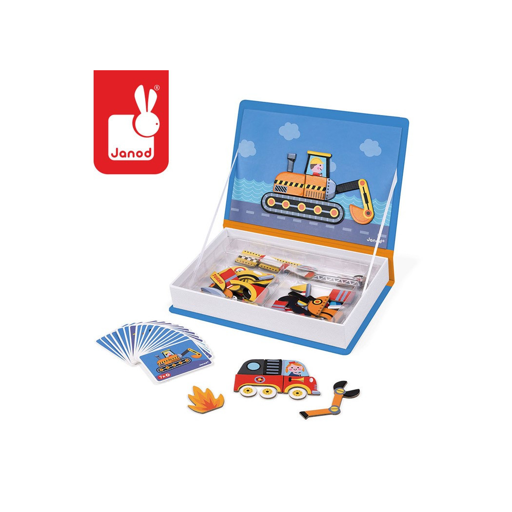 Magnetyczna układanka Pojazdy Magnetibook Kolekcja - Janod