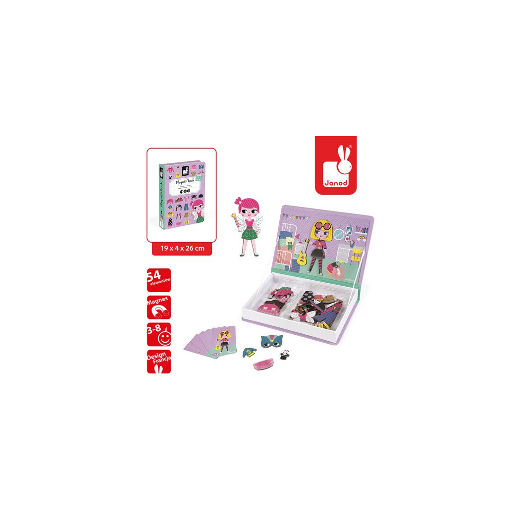 Dziewczynka - Kostiumy - Magnetyczna Układanka - Magnetibook - Janod