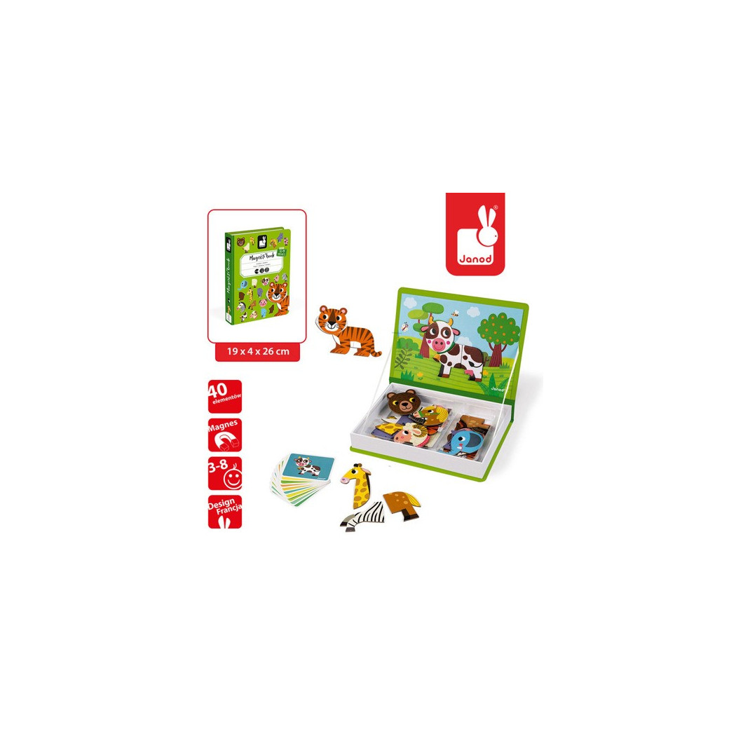 Zwierzęta - Magnetyczna Układanka - Magnetibook - Janod