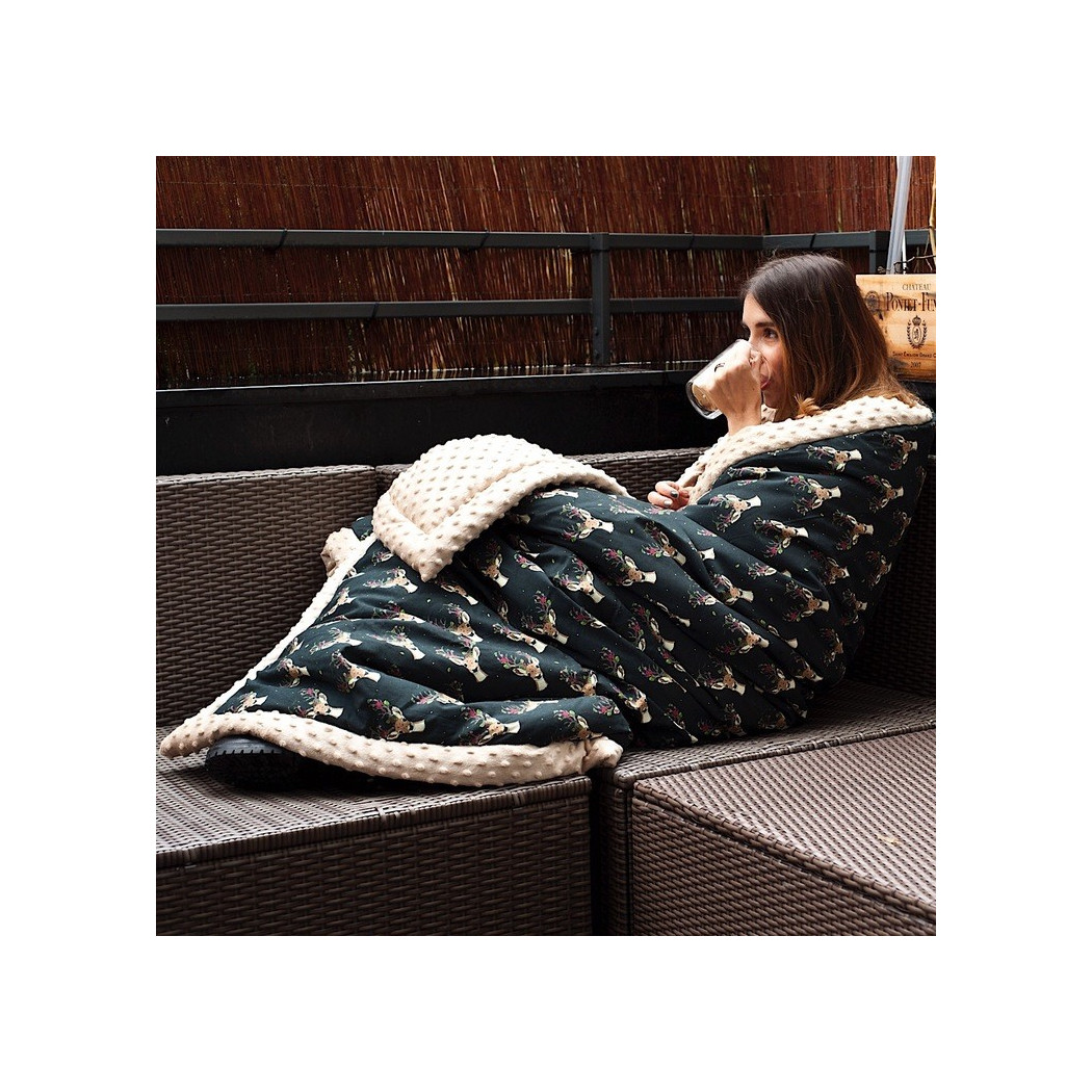 Koc/Narzuta - 140x200 cm - Wild Blossom & Powder Pink - Velvet Collection - La Millou