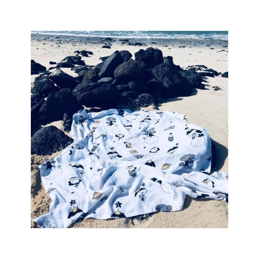 Otulacz 100% Bambus - Mały Książe - 100x120cm - Makaszka