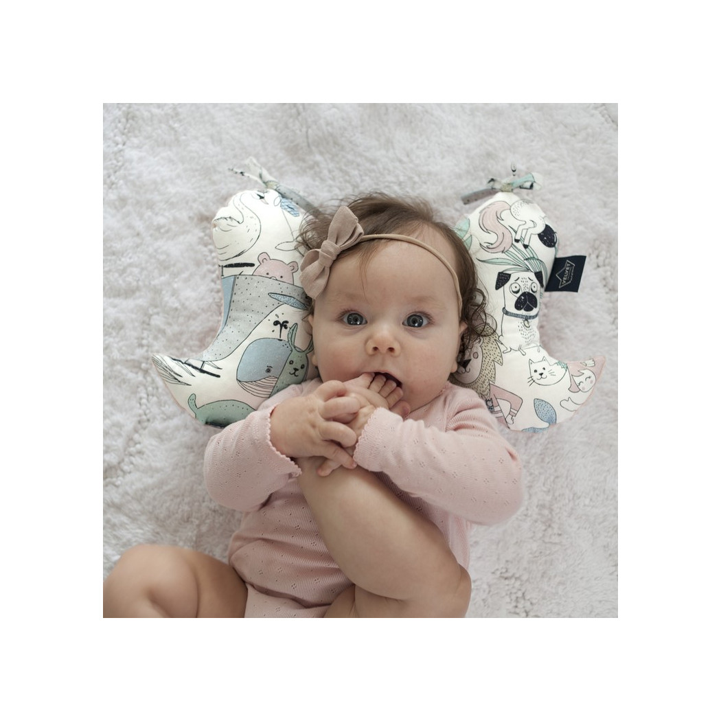 Angel's Wings - Wild Blossom & Powder Pink - La Millou - Velvet Collection - Poduszka Stabilizacyjna - Motylek