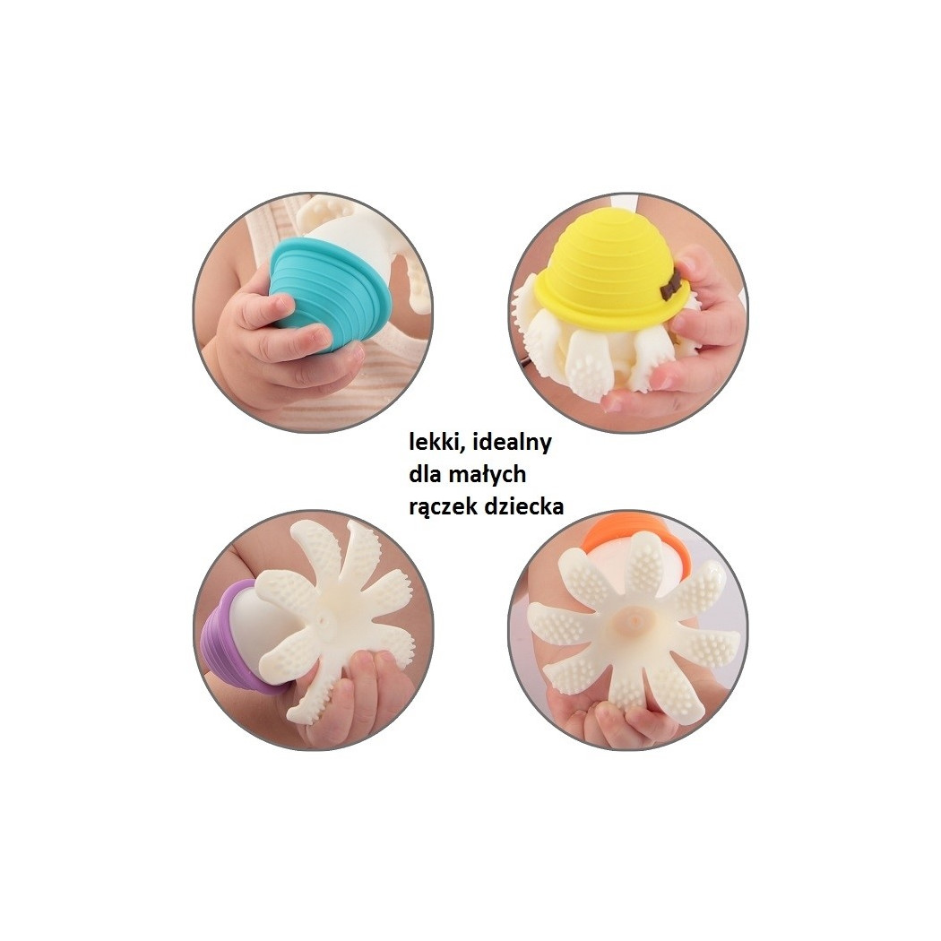 Niebieska Ośmiornica - Gryzak Zabawka - Powder Blue - Mombella