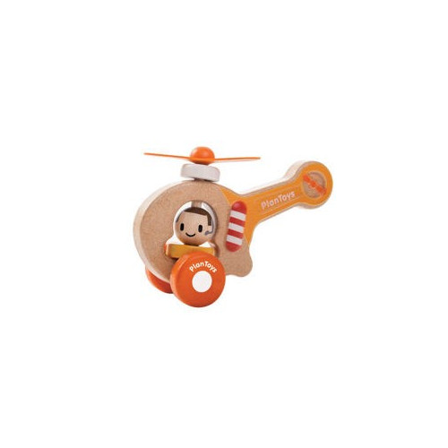 Drewniany helikopter strażacki - Plan Toys - Montessori