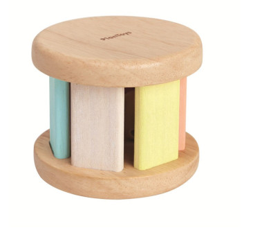 Drewniana pastelowa grzechotka do turlania - Roller - Plan Toys - Montessori