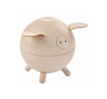 Drewniana skarbonka świnka - naturalna - Plan Toys - Montessori