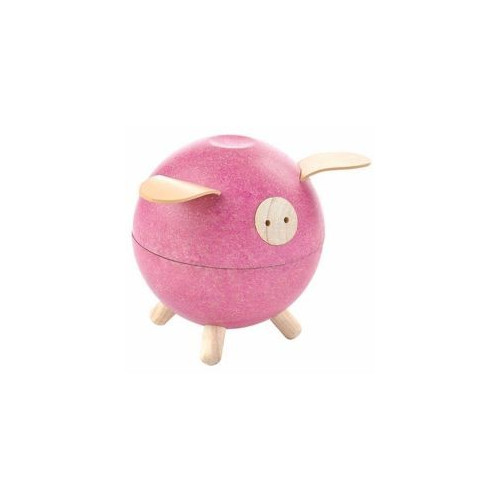 Drewniana skarbonka świnka - różowa - Plan Toys - Montessori